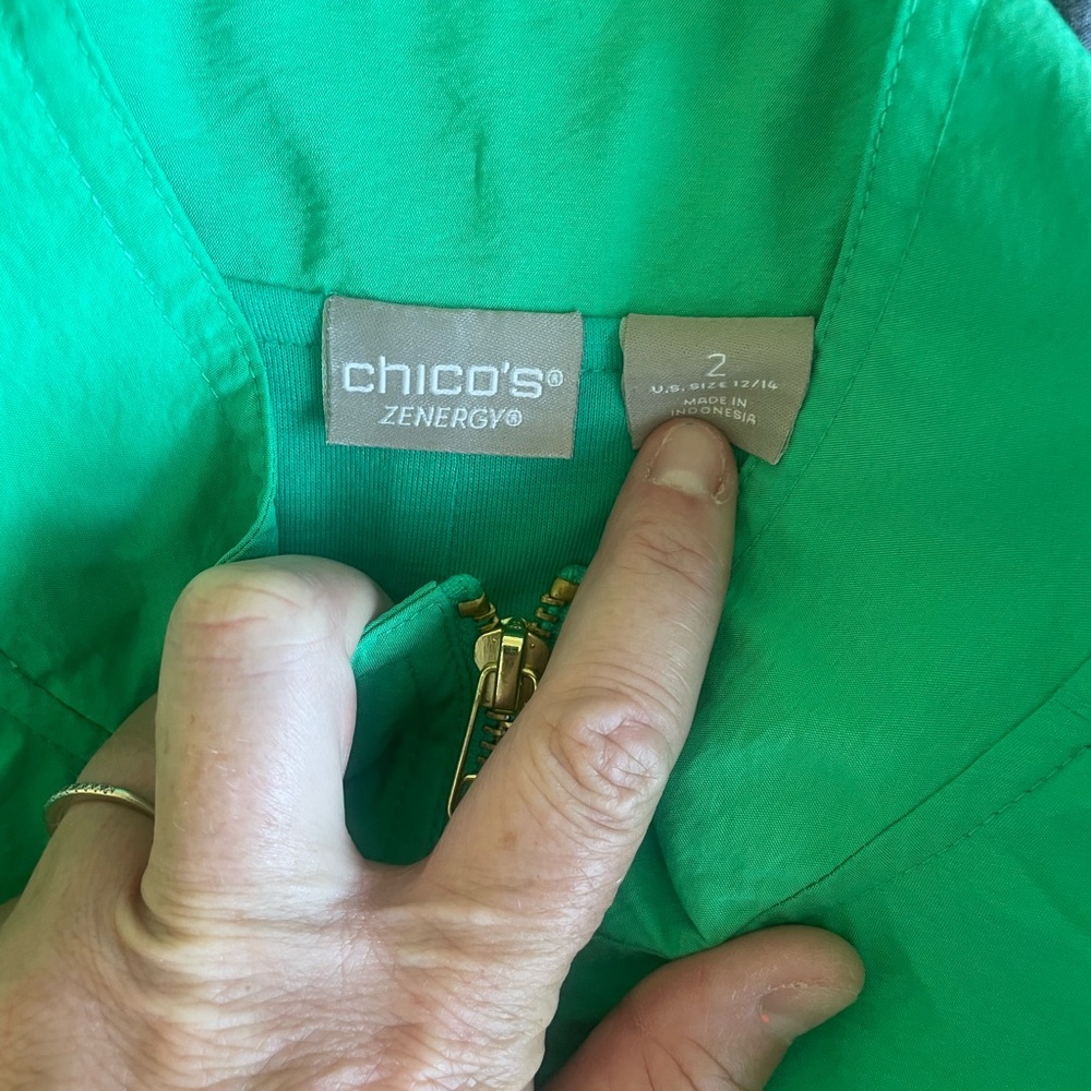 Chico's Zenergy Vibrant Green Jacket